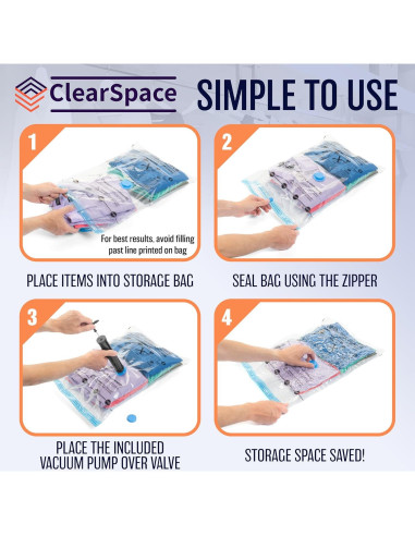 Bolsas de Sellado al Vacío ClearSpace 10 Grandes 60x81 cm