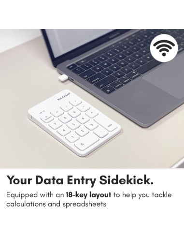 Teclado Numérico Inalámbrico Macally USB-C 10 Teclas