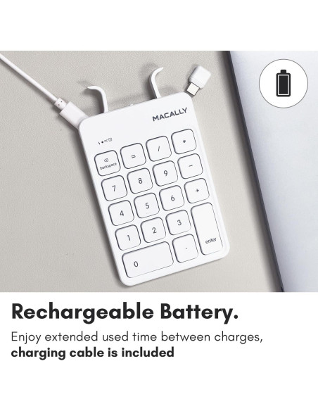Teclado Numérico Inalámbrico Macally USB-C 10 Teclas