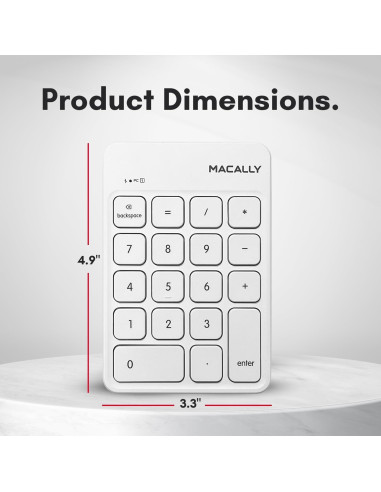 Teclado Numérico Inalámbrico Macally USB-C 10 Teclas