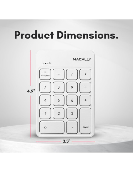 Teclado Numérico Inalámbrico Macally USB-C 10 Teclas