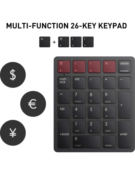 Teclado Numérico Bluetooth Havit Smart26 26 Teclas Negro