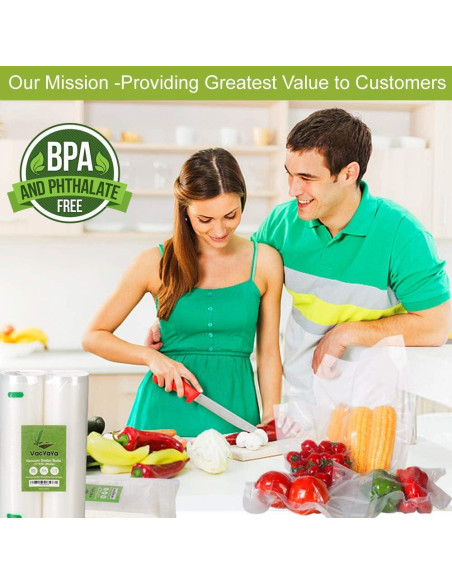 Bolsas de Sellado al Vacío VacYaYa 2 Paquete 28x15m Bolsas de Sellado al Vacío VacYaYa 2 Paquete 28x15m