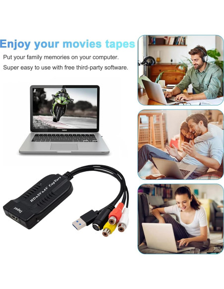 Wiistar Tarjeta Captura Video HDMI RCA S-Video 1080P