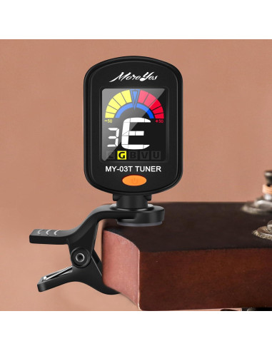 Afinador de Guitarra MOREYES Recargable Clip On con 28 Púas