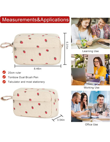 Estuche de Lápices Bluboon E6022 Gran Capacidad Beige