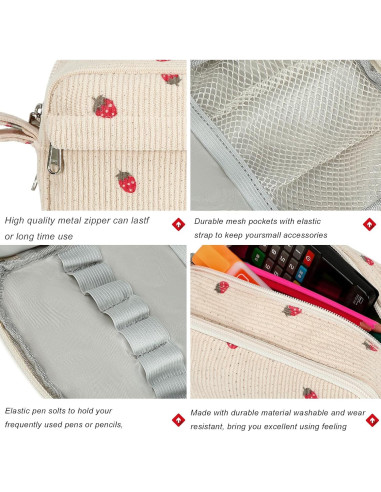 Estuche de Lápices Bluboon E6022 Gran Capacidad Beige