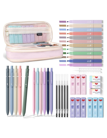 43 Piezas Suministros Escolares Smallbudi Estuche Rosa