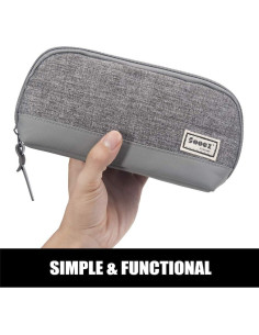 Estuche para lápices Sooetz SZ-09-23 gris con 5 bolsillos 2