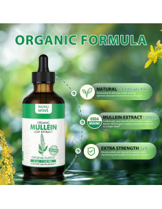 Tintura de Hoja de Mullein Novomins 118 ml - Salud Pulmonar 2