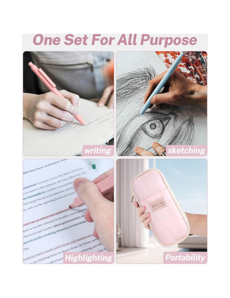 43 Piezas Suministros Escolares Smallbudi Estuche Rosa