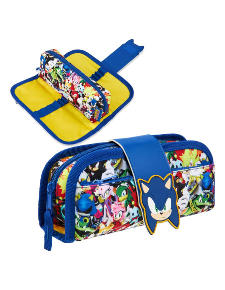 Estuche de Lápices Sonic 2 en 1 con Compartimentos