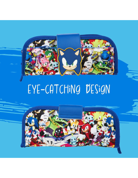 Estuche de Lápices Sonic 2 en 1 con Compartimentos