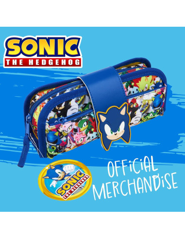 Estuche de Lápices Sonic 2 en 1 con Compartimentos