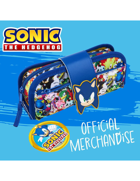 Estuche de Lápices Sonic 2 en 1 con Compartimentos
