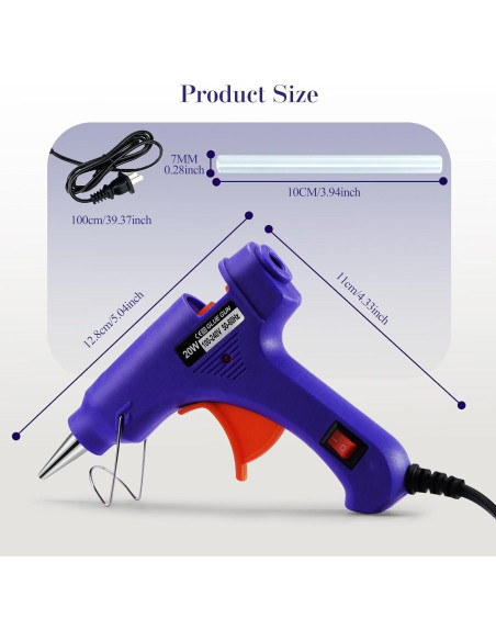Mini Pistola de Pegamento SHJADE 20W con 30 Barras 7mm