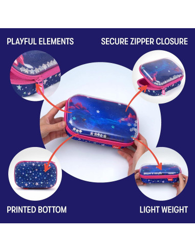 Estuche de Lápices ZIPIT Estrellas Transparente Grande