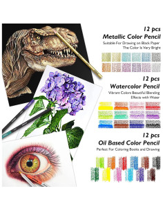 Caliart Kit de Dibujo 176 Piezas con Cuaderno 100 Hojas 2