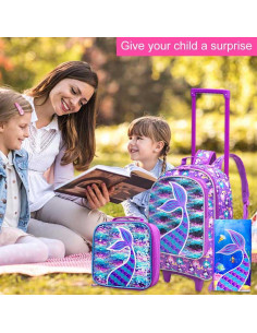 Mochila Rodante AGSDON Sirena 3 en 1 con Almuerzo 2