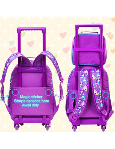 Mochila Rodante AGSDON Sirena 3 en 1 con Almuerzo