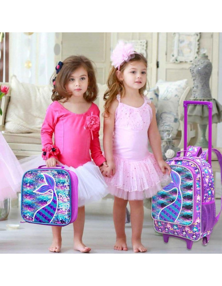 Mochila Rodante AGSDON Sirena 3 en 1 con Almuerzo