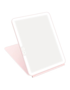 Espejo de Viaje Plegable deweisn con Luz LED Rosa 25.5x19cm