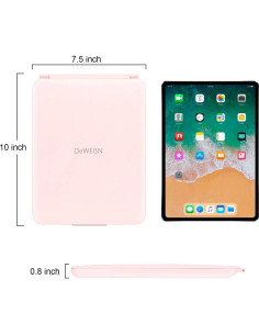 Espejo de Viaje Plegable deweisn con Luz LED Rosa 25.5x19cm 2