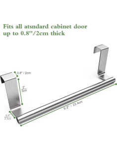 Soporte para Toallas MZURBIR Acero Inoxidable 22.86 cm 2 Pzas 2