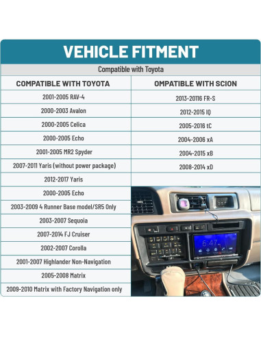 Kit Instalación Radio Double DIN NuIth para Toyota 2000-2016