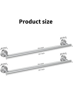 Cilee Barra de Toalla de Baño Acero Inoxidable 40.64 cm 2