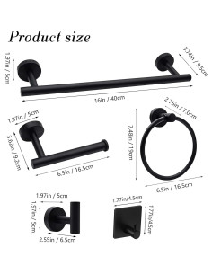 Juego de Accesorios de Baño Lckppt 14 Piezas Acero Inoxidable 2