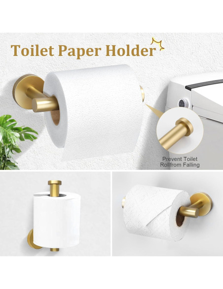 Juego de Accesorios de Baño TURS Oro Cepillado 5 Piezas