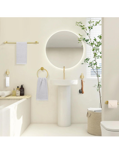 Juego de Accesorios de Baño TURS Oro Cepillado 5 Piezas