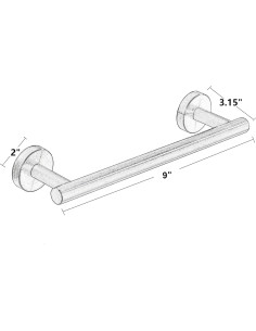 Soporte para Toallas Z MAYABBO 22,86 cm Acero Inoxidable 2