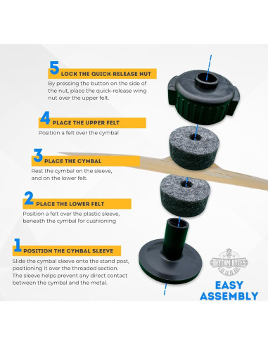 Accesorios de Platillos Rhythm Bytes 25pcs - Fieltros y Tuercas