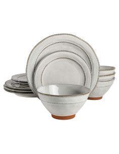 Juego de Vajilla Gibson Elite Terranea 12 Piezas Blanco