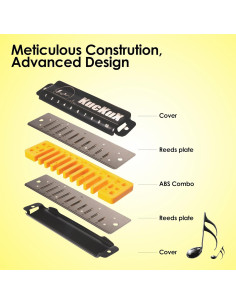 Harmónica Diatónica G 10 Agujeros Bronce Fosforado Compacta 2