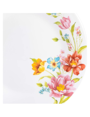 Juego de Vajilla Gibson Home 18 Piezas Floral Roja