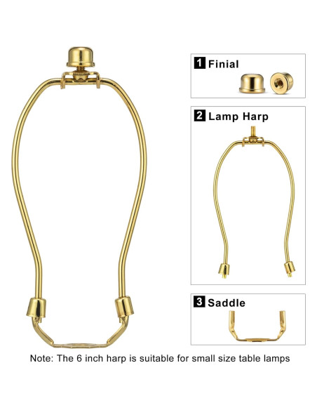 Arpa de lámpara Qc 15 cm 2 juegos con remate y montura