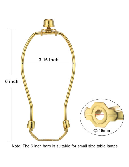 Arpa de lámpara Qc 15 cm 2 juegos con remate y montura