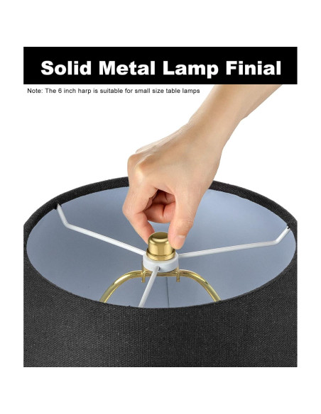 Arpa de lámpara Qc 15 cm 2 juegos con remate y montura