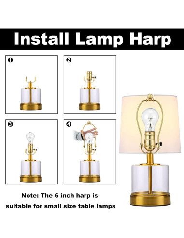 Arpa de lámpara Qc 15 cm 2 juegos con remate y montura