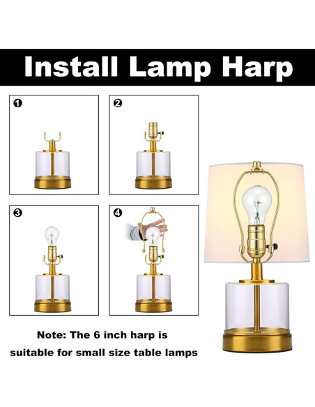 Arpa de lámpara Qc 15 cm 2 juegos con remate y montura