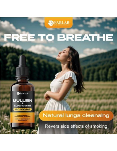 Extracto de Mullein FabLab 120 ml - Tintura Respiratoria Natural