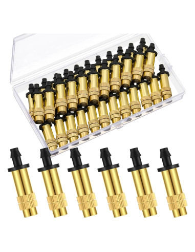 50 Boquillas de Riego Ajustables de Latón 3.68x0.79cm