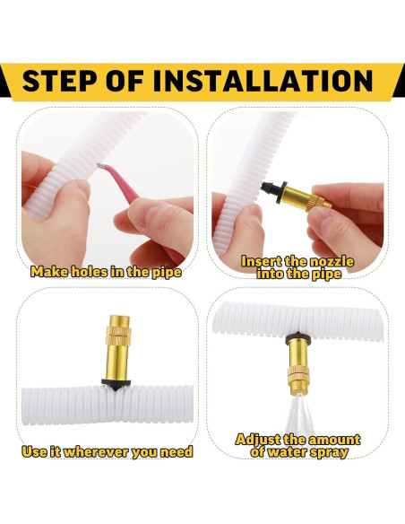 50 Boquillas de Riego Ajustables de Latón 3.68x0.79cm