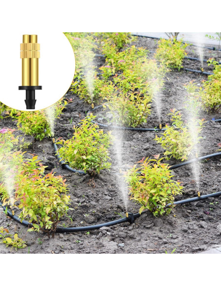 50 Boquillas de Riego Ajustables de Latón 3.68x0.79cm