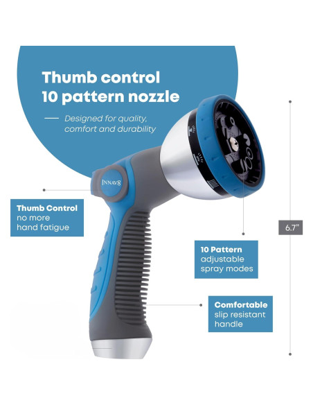 Boquilla de Manguera INNAV8 10 Patrones Control Dedo 0.26 kg