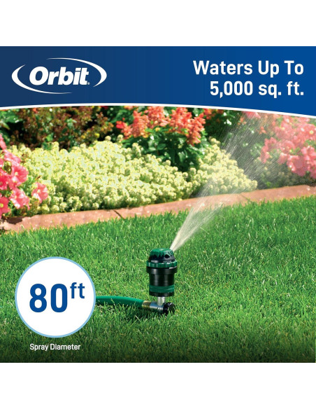 Rociador de Engranaje Orbit H2O-Six 6 Patrones 360 Verde