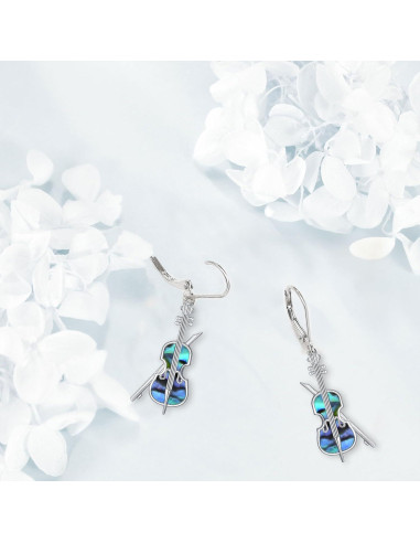 Pendientes de Cello YAFEINI 925 Plata Ley concha abulón